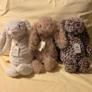 AUTHENTIC Jellycat LUXE Bunnies- Nimbus, Curly and Pine